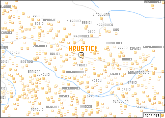 map of Hrustići