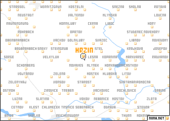 map of Hrzín