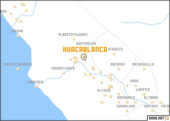 map of Huaca Blanca