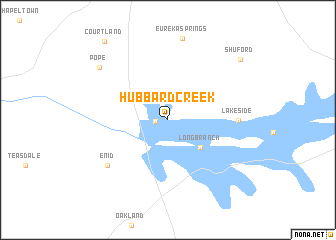 map of Hubbard Creek