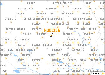 map of Hudčice