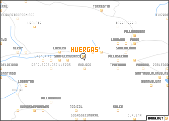 map of Huergas