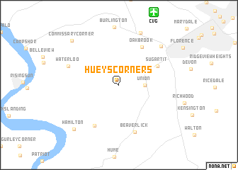 map of Hueys Corners