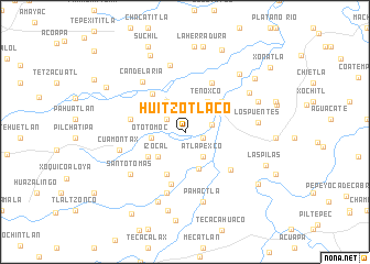 map of Huitzotlaco