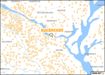 map of Hukam Khān