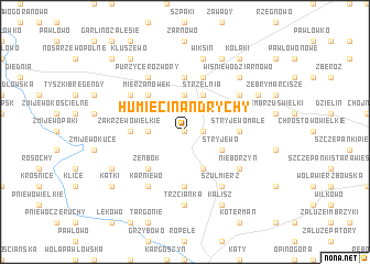 map of Humiecin Andrychy