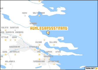 map of Humlegårdsstrand