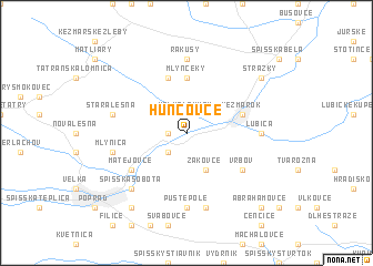 map of Huncovce