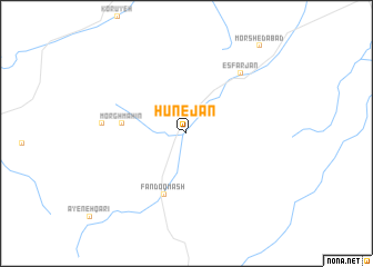 map of Hūnejān