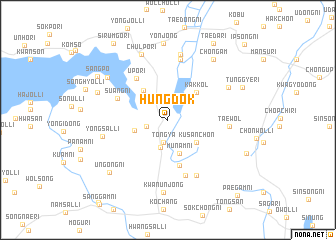 map of Hŭngdŏk