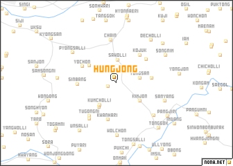 map of Hŭngjŏng