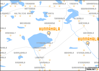 map of Hunnamåla