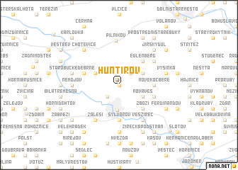 map of Huntířov