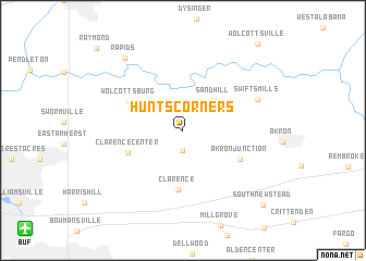map of Hunts Corners