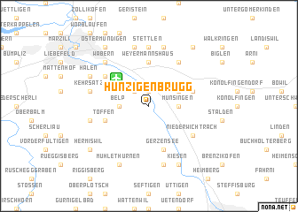 map of Hunzigenbrügg