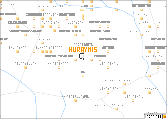 map of Ḩuraymīs