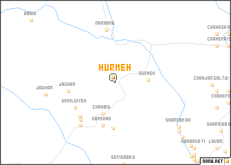 map of Ḩūrmeh