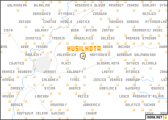 map of Husí Lhota