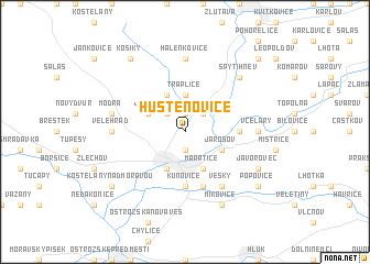 map of Huštěnovice