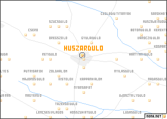 map of Huszárdůlő