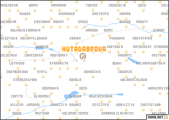 map of Huta Dąbrowa