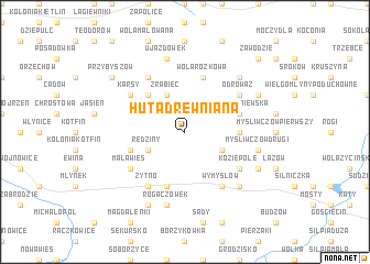 map of Huta Drewniana