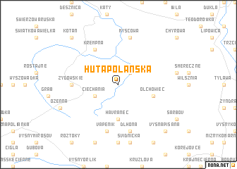 map of Huta Polańska