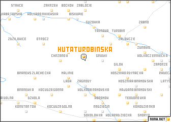 map of Huta Turobińska