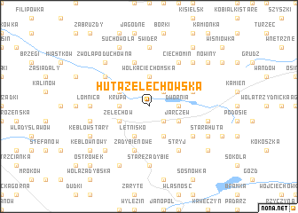 map of Huta Żelechowska