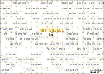 map of Hüttenzell