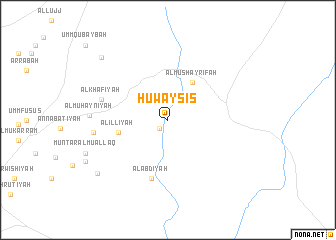 map of Ḩuwaysīs