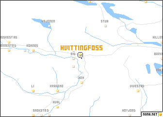 map of Hvittingfoss