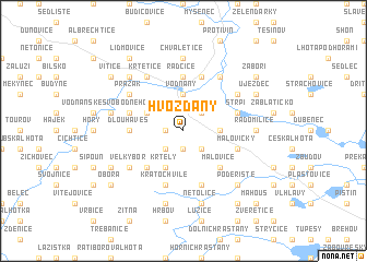 map of Hvožďany