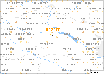 map of Hvozdec