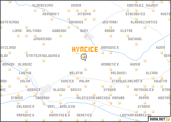 map of Hynčice