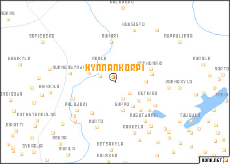 map of Hynnänkorpi