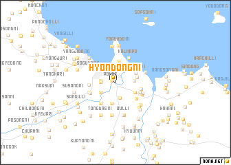 map of Hyŏndong-ni