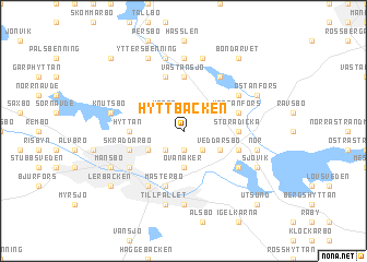 map of Hyttbäcken