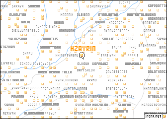 map of Ḩzayrīn