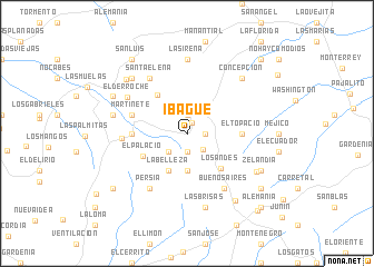 map of Ibagué