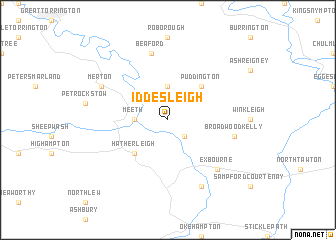 map of Iddesleigh