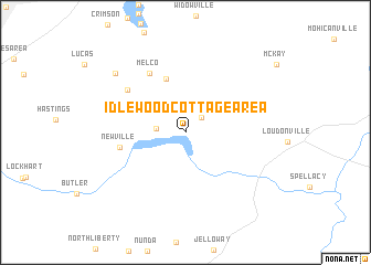 map of Idlewood Cottage Area