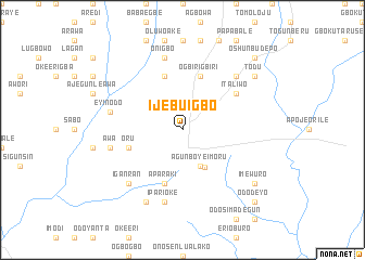 map of Ijebu Igbo