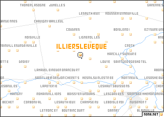 map of Illiers-lʼÉvêque