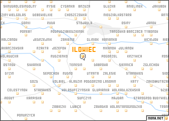 map of Iłowiec