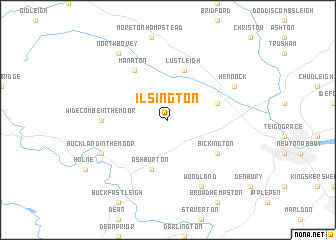 map of Ilsington