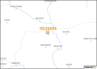 map of İncedere