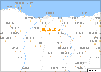 map of İncegeriş