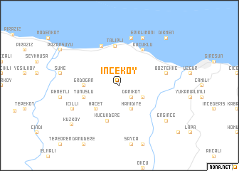 map of İnceköy