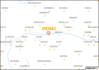 map of İnciğez